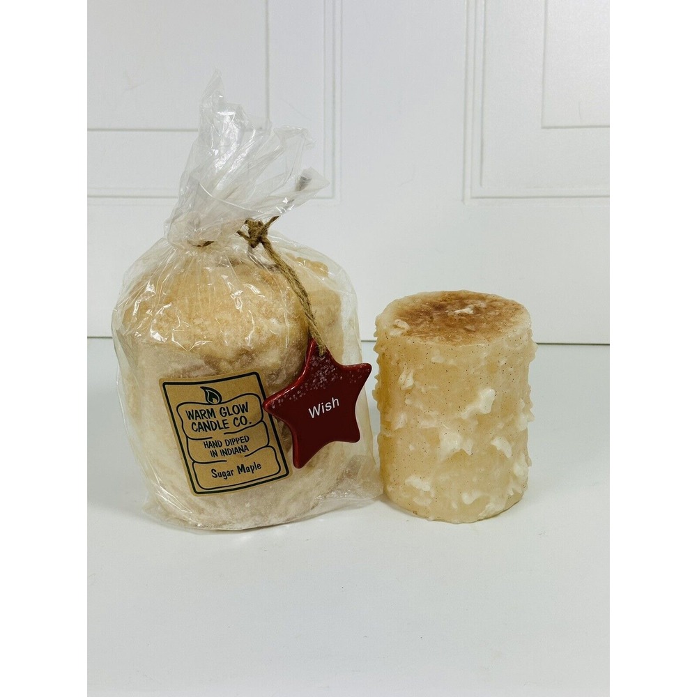 2 Warm Glow‎ Candle Co Cake Dipped Candles Sugar Maple scent delicious scent